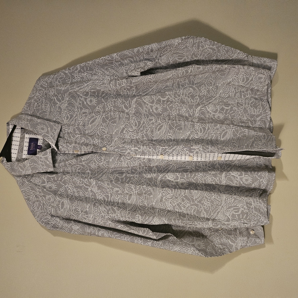 Tallia Gray Patterned Button-Up Shirt